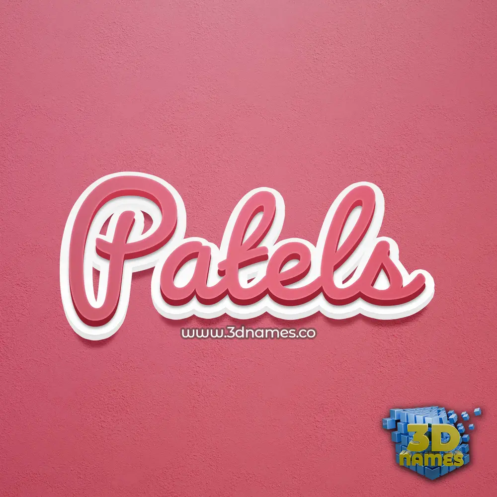 patels in Red Scribble style - 3D name wallpaper