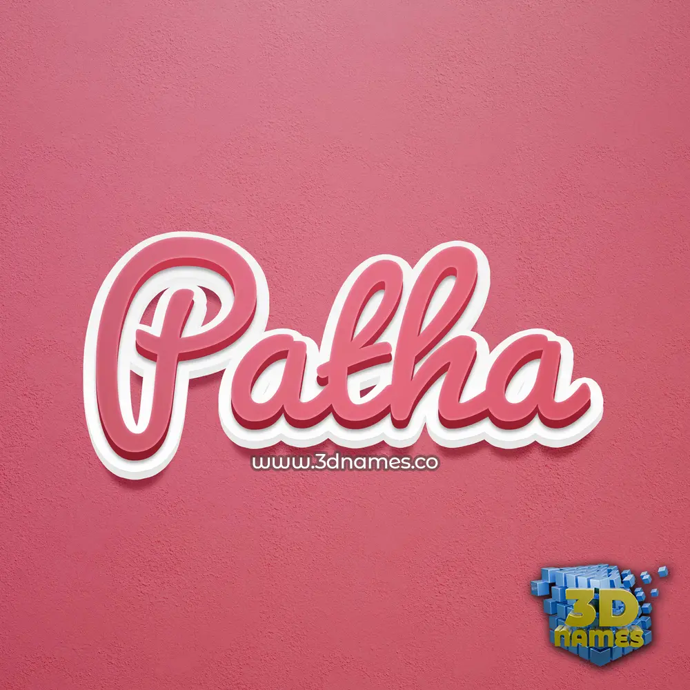 patha in Red Scribble style - 3D name wallpaper