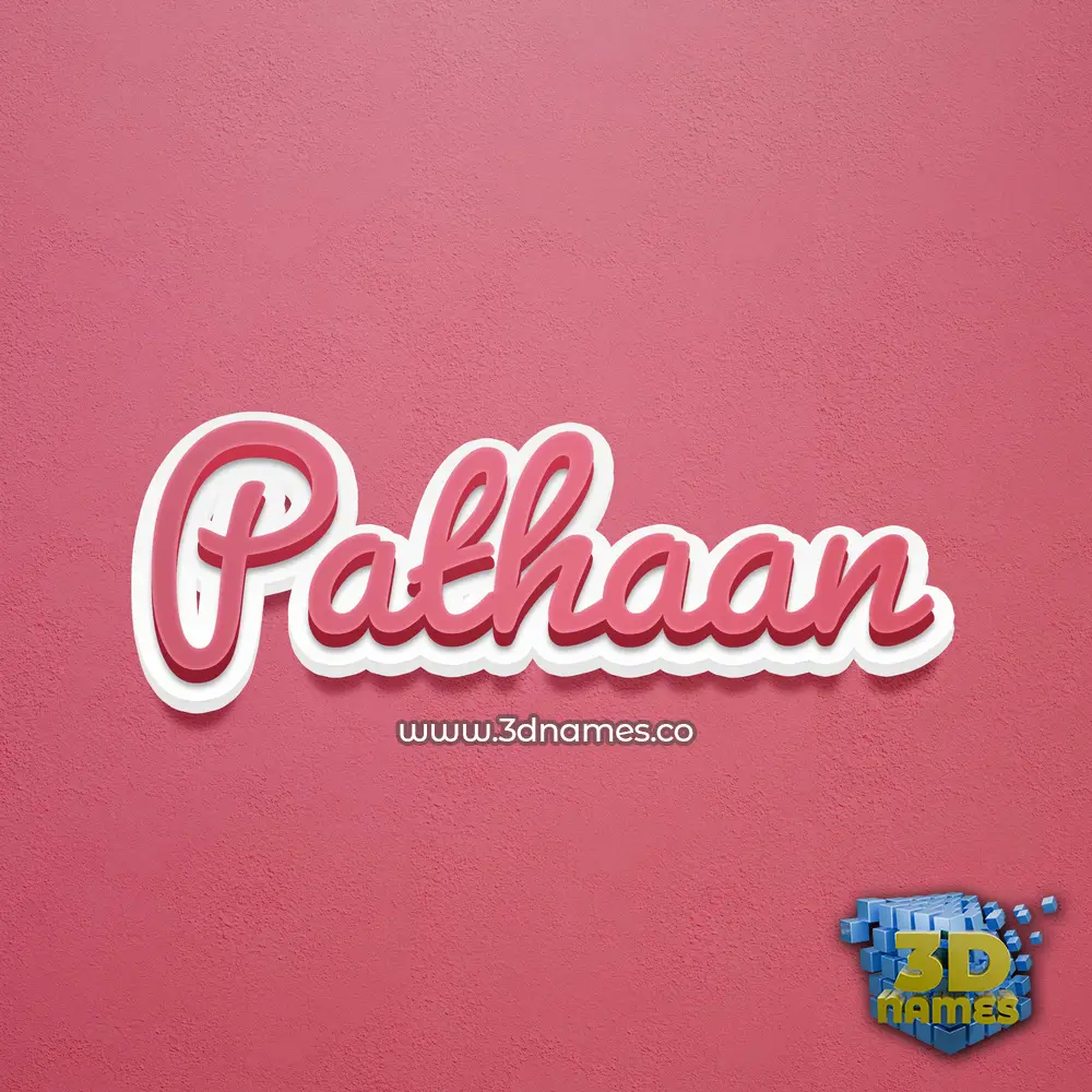 pathaan in Red Scribble style - 3D name wallpaper