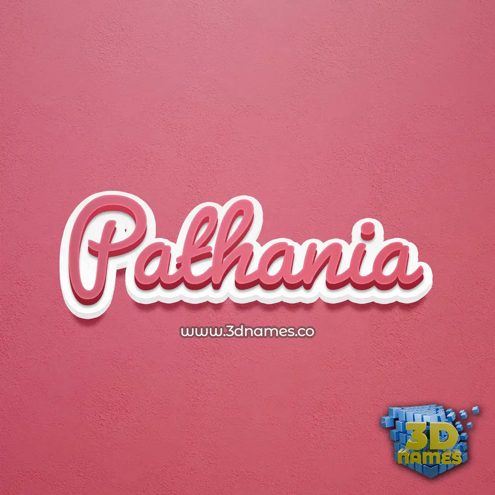 pathania in Red Scribble style - 3D name wallpaper