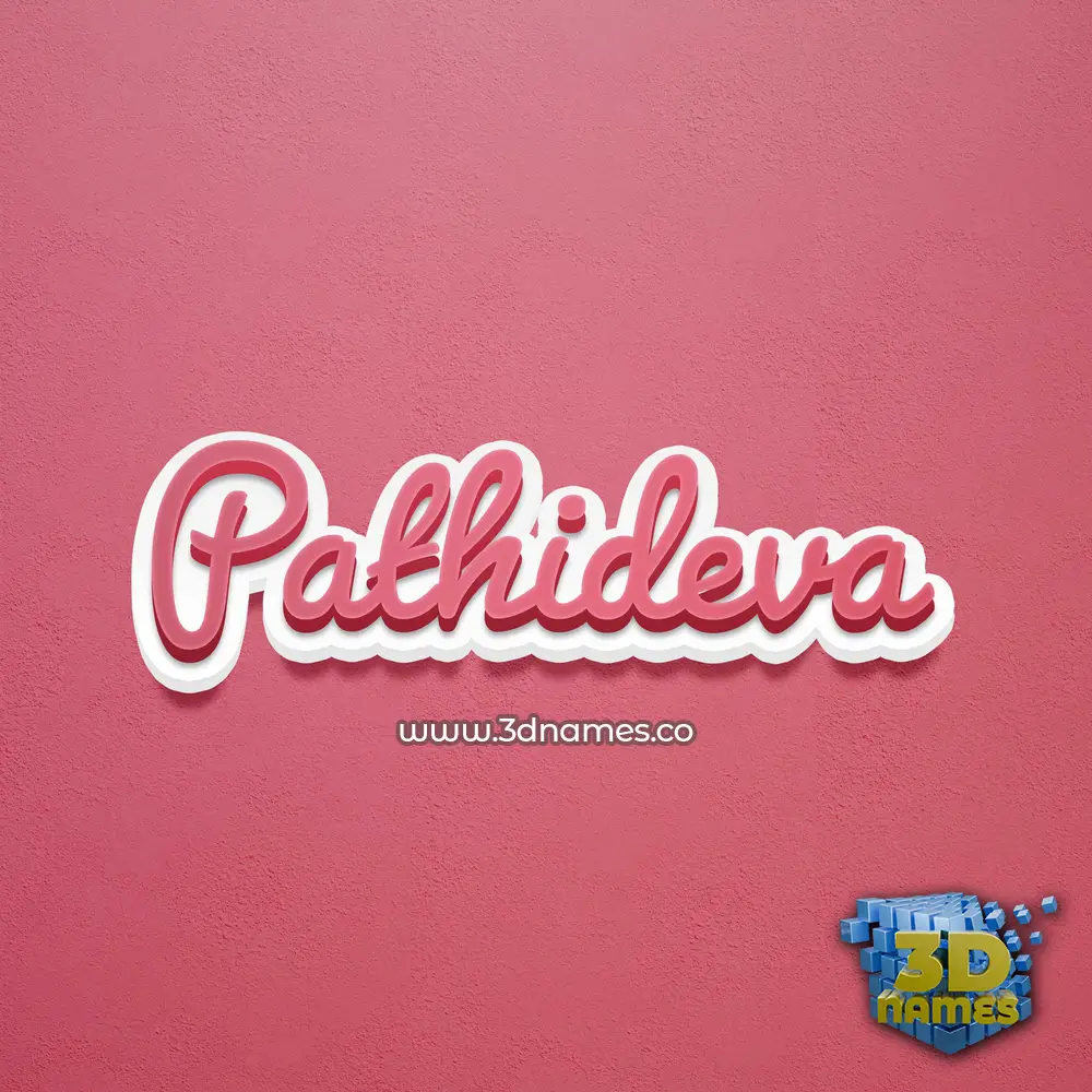 pathideva in Red Scribble style - 3D name wallpaper