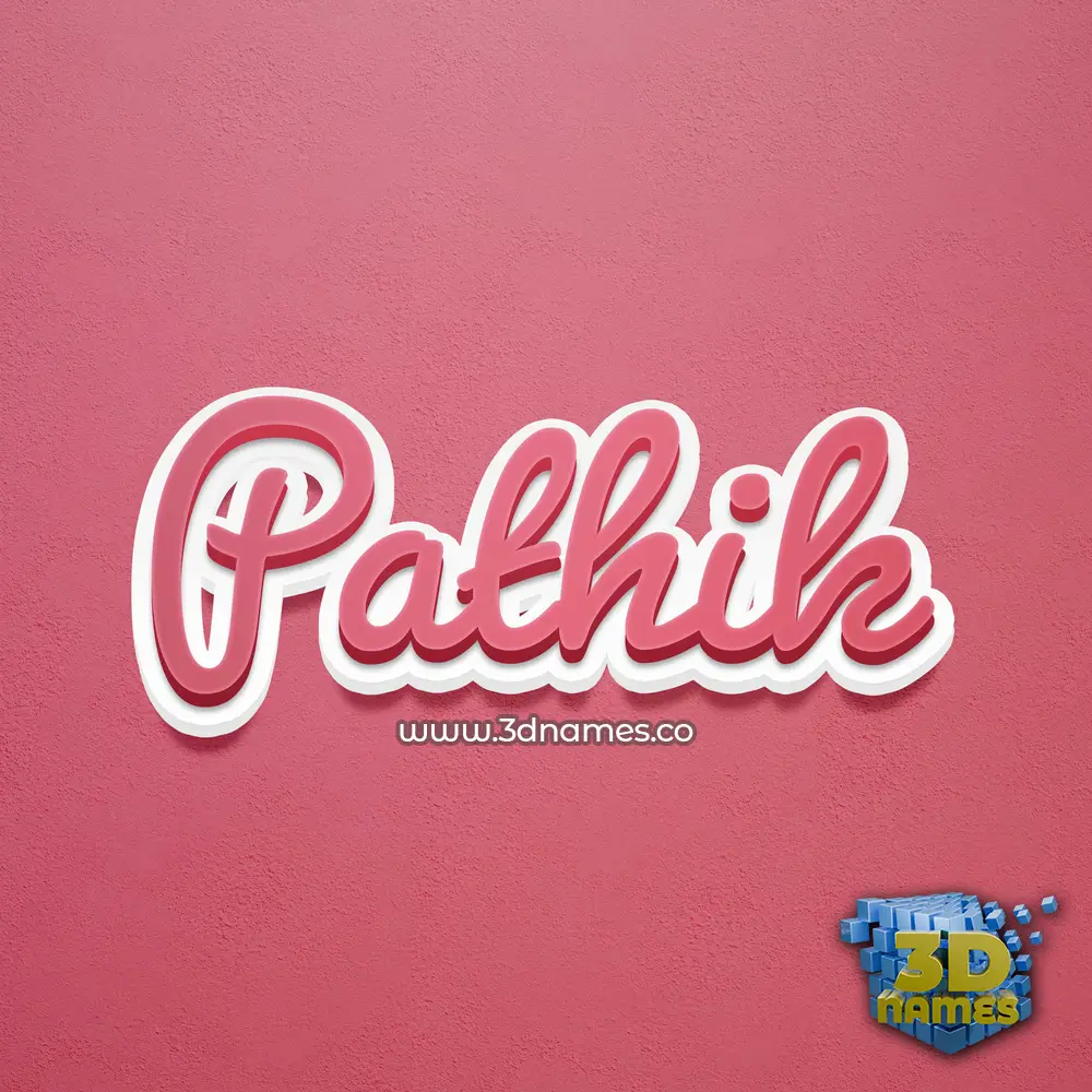 pathik in Red Scribble style - 3D name wallpaper