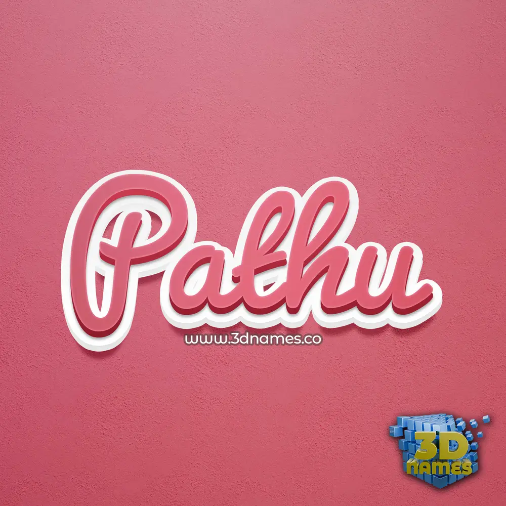 pathu in Red Scribble style - 3D name wallpaper