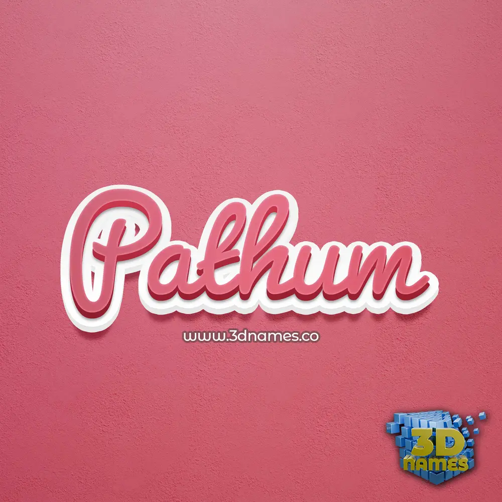 pathum in Red Scribble style - 3D name wallpaper