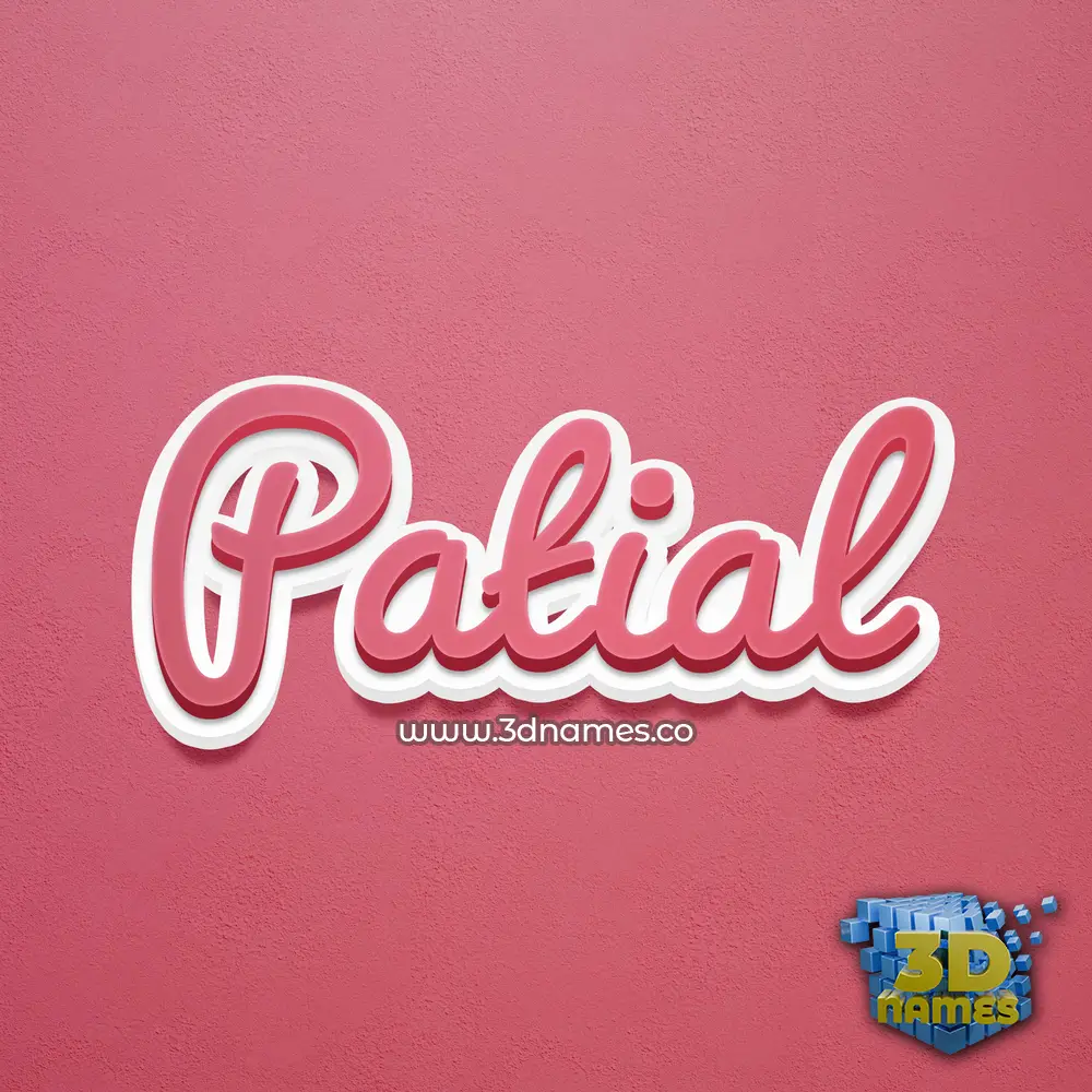 patial in Red Scribble style - 3D name wallpaper
