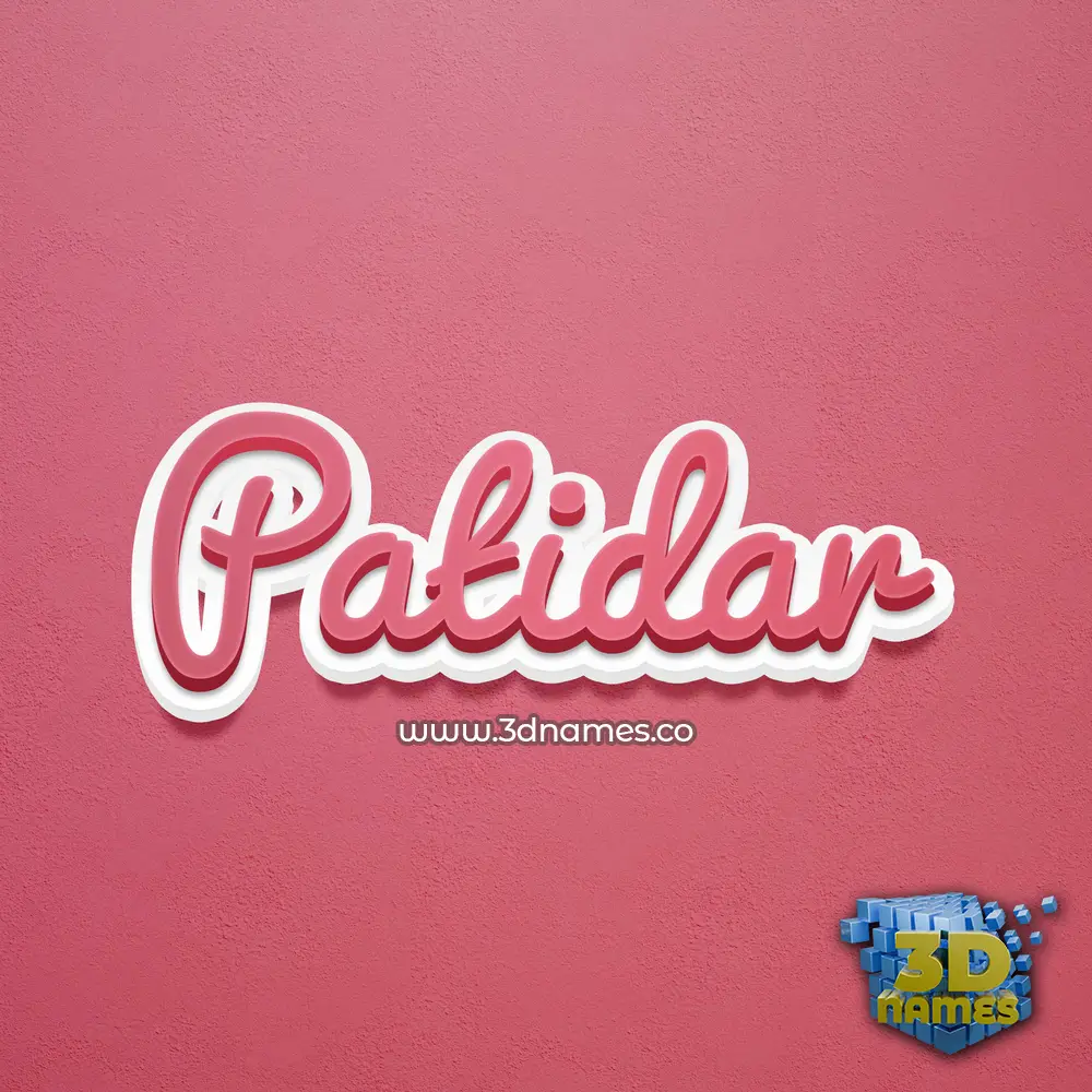 patidar in Red Scribble style - 3D name wallpaper