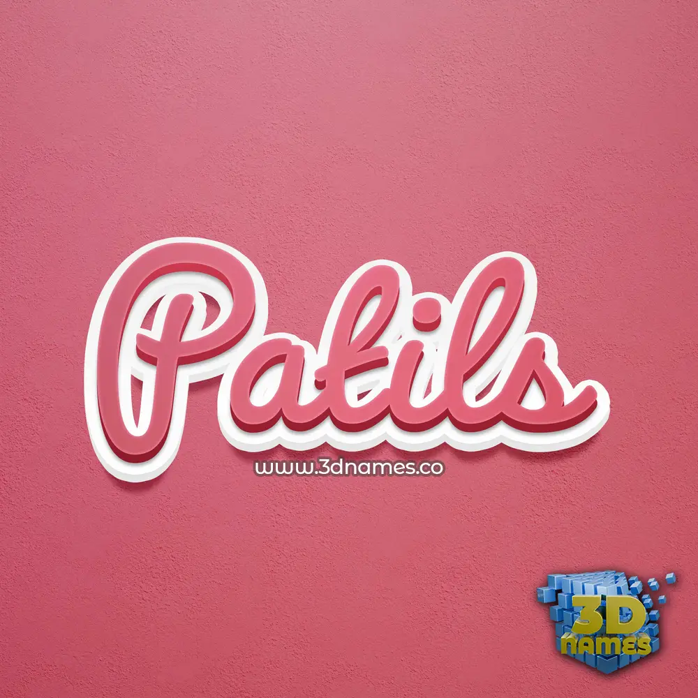 patils in Red Scribble style - 3D name wallpaper