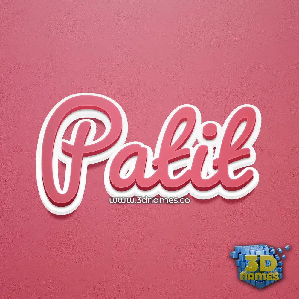 patit in Red Scribble style - 3D name wallpaper