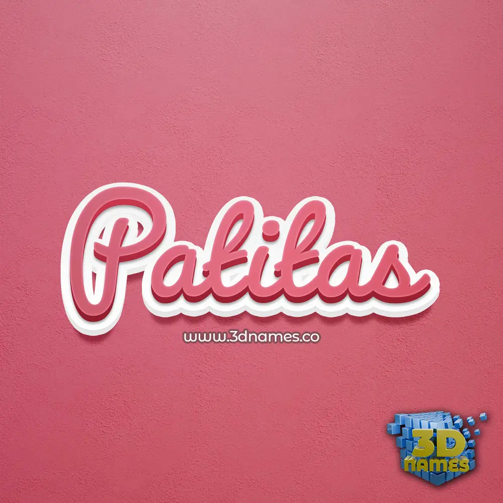 patitas in Red Scribble style - 3D name wallpaper
