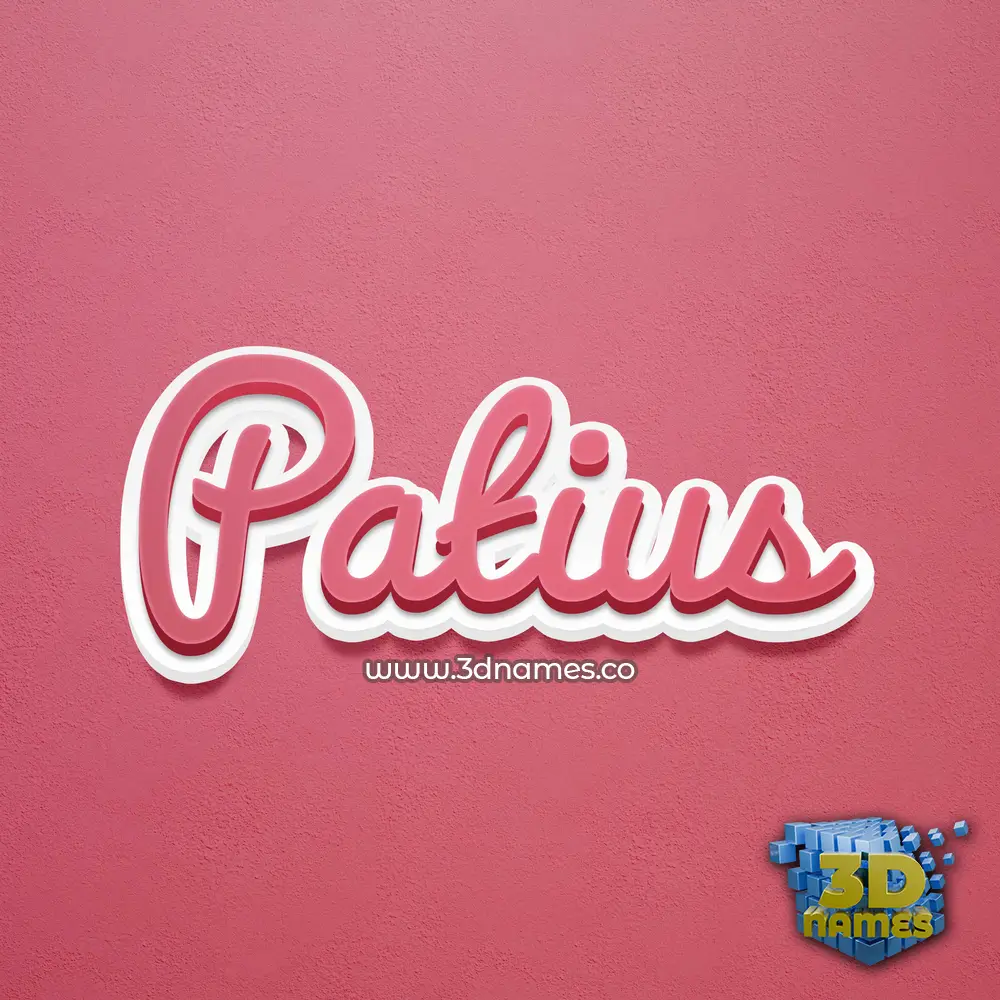 patius in Red Scribble style - 3D name wallpaper