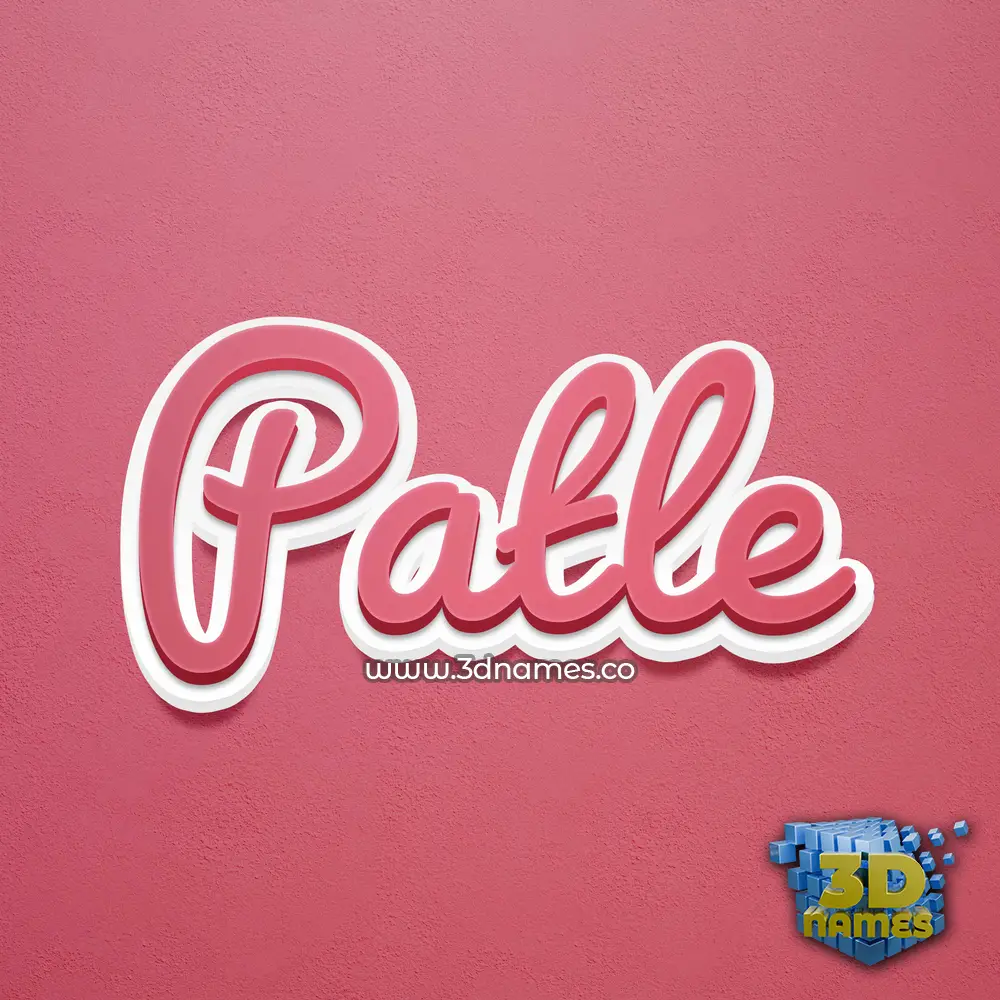 patle in Red Scribble style - 3D name wallpaper