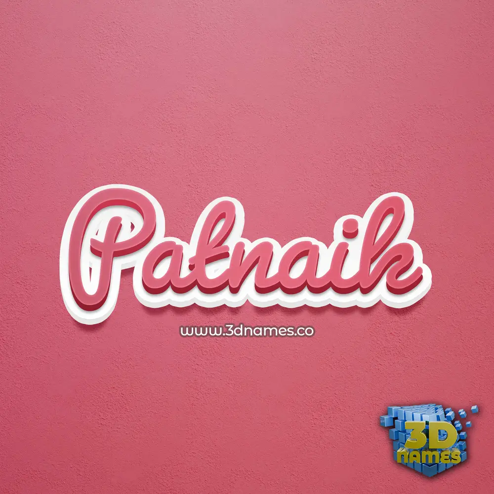 patnaik in Red Scribble style - 3D name wallpaper