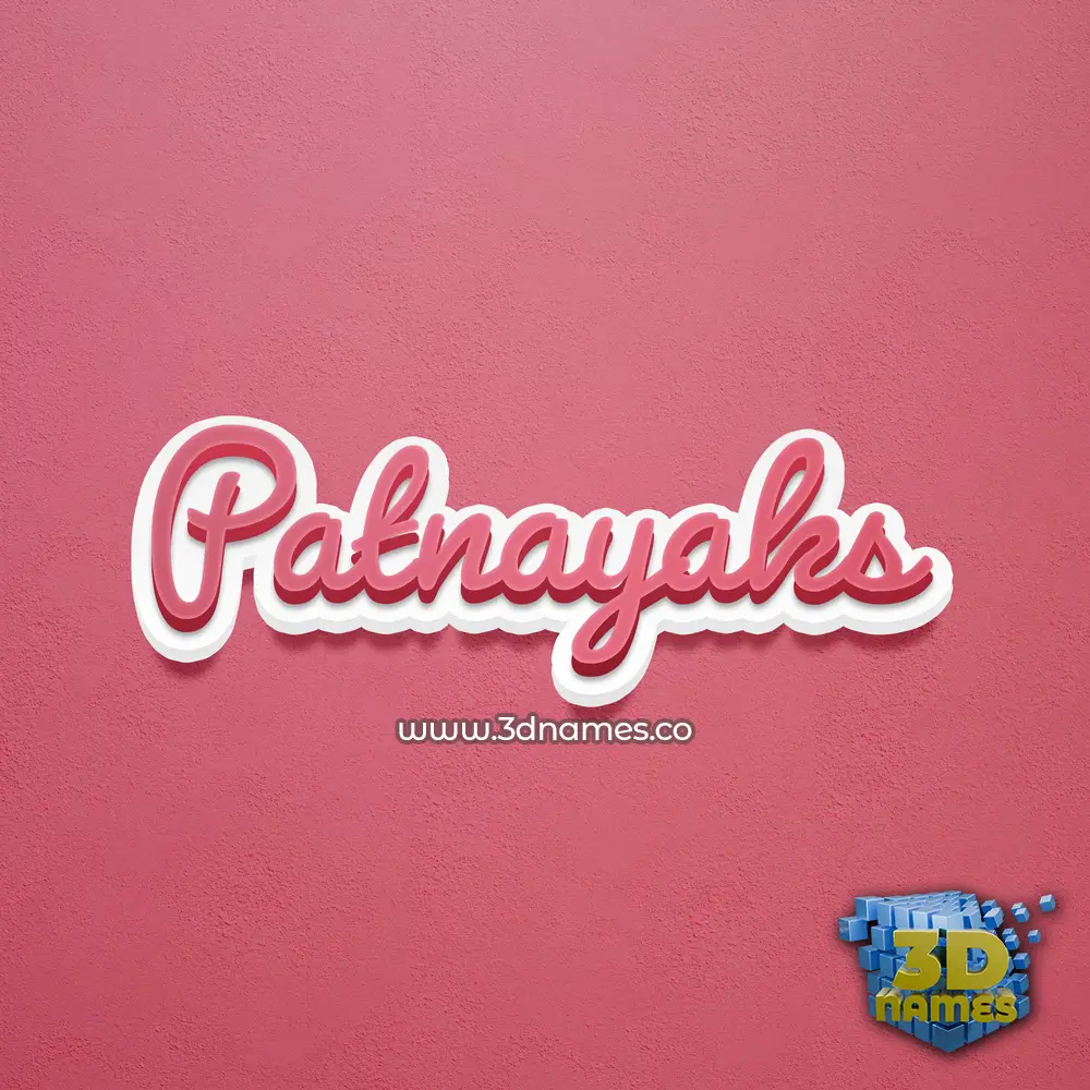 patnayaks in Red Scribble style - 3D name wallpaper