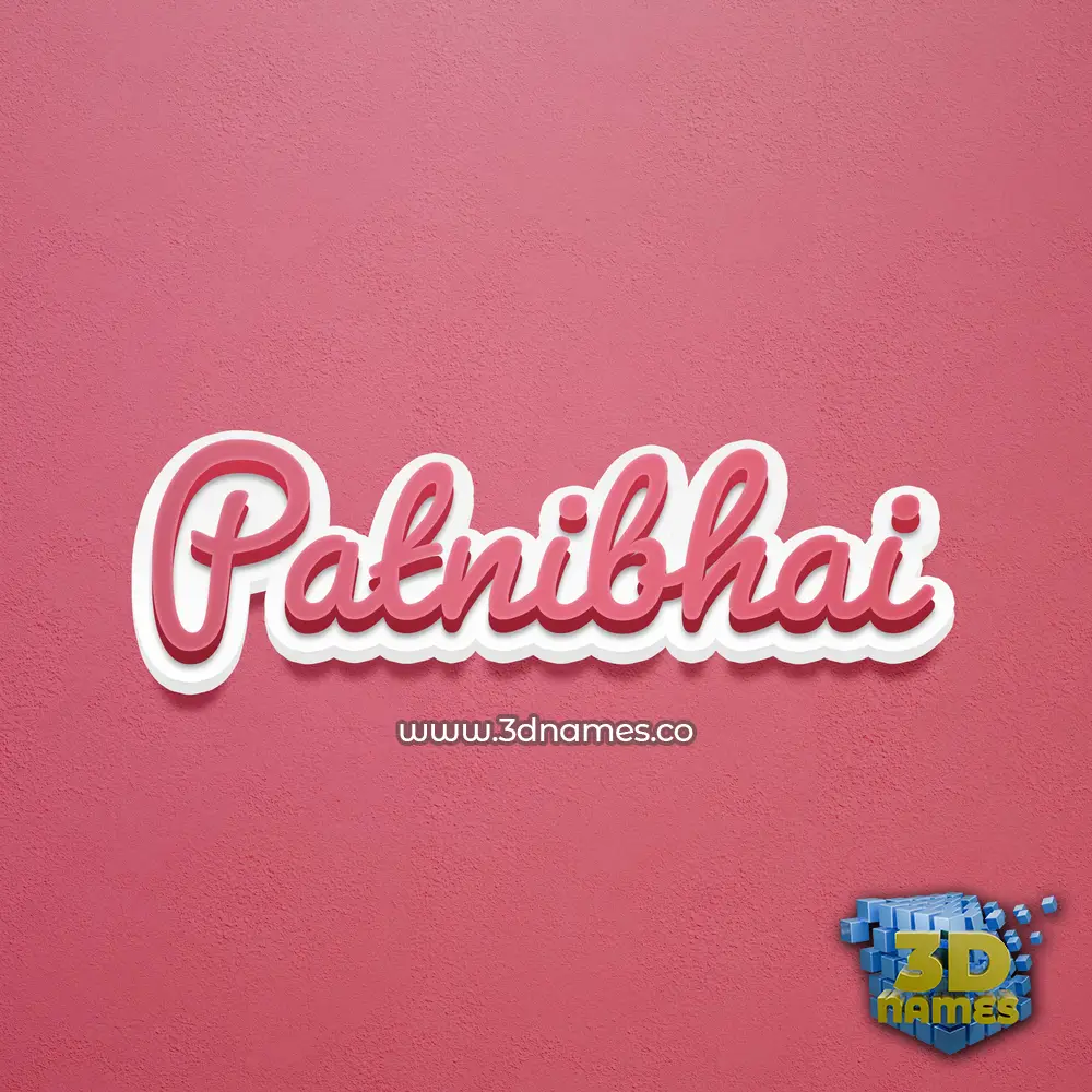 patnibhai in Red Scribble style - 3D name wallpaper