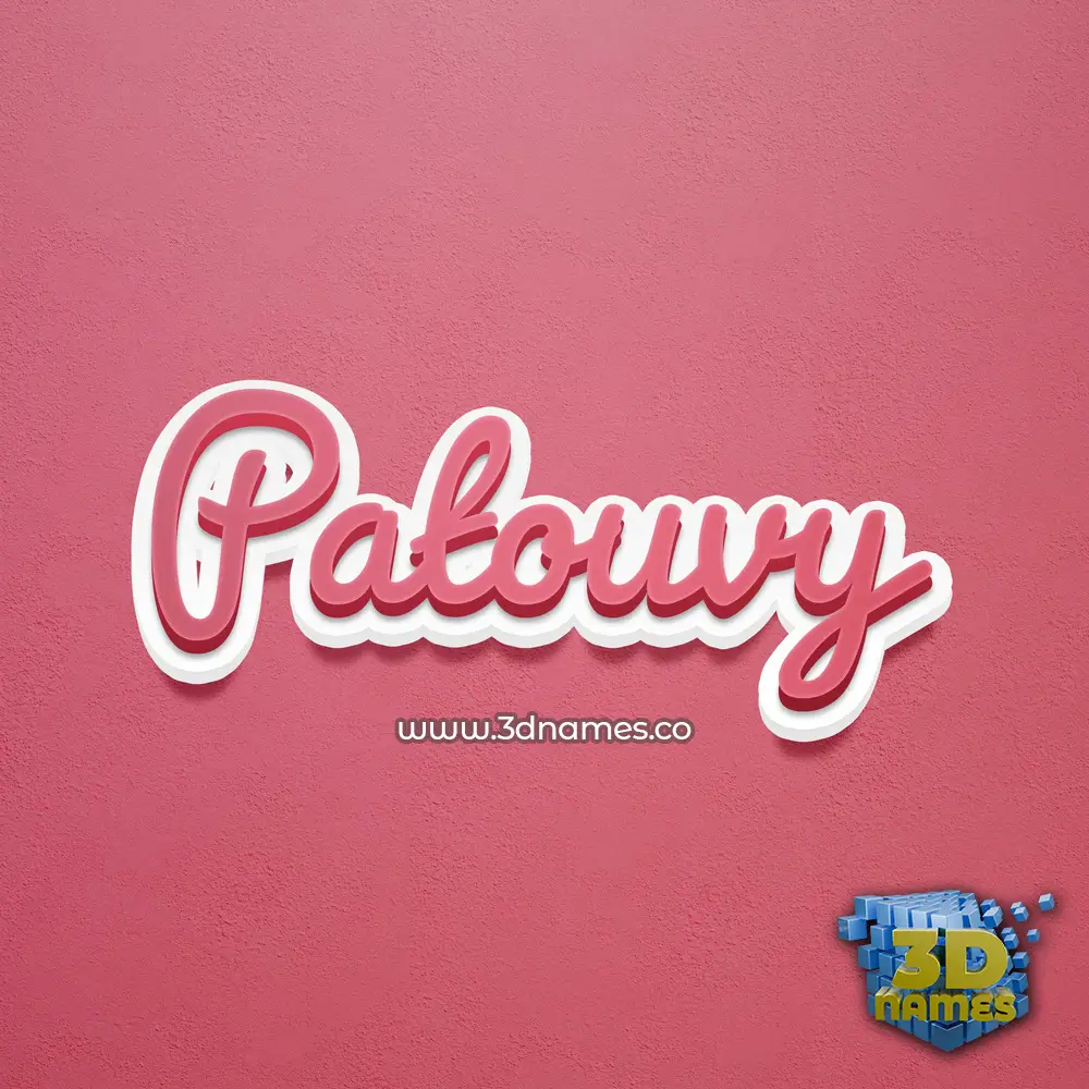 patouvy in Red Scribble style - 3D name wallpaper