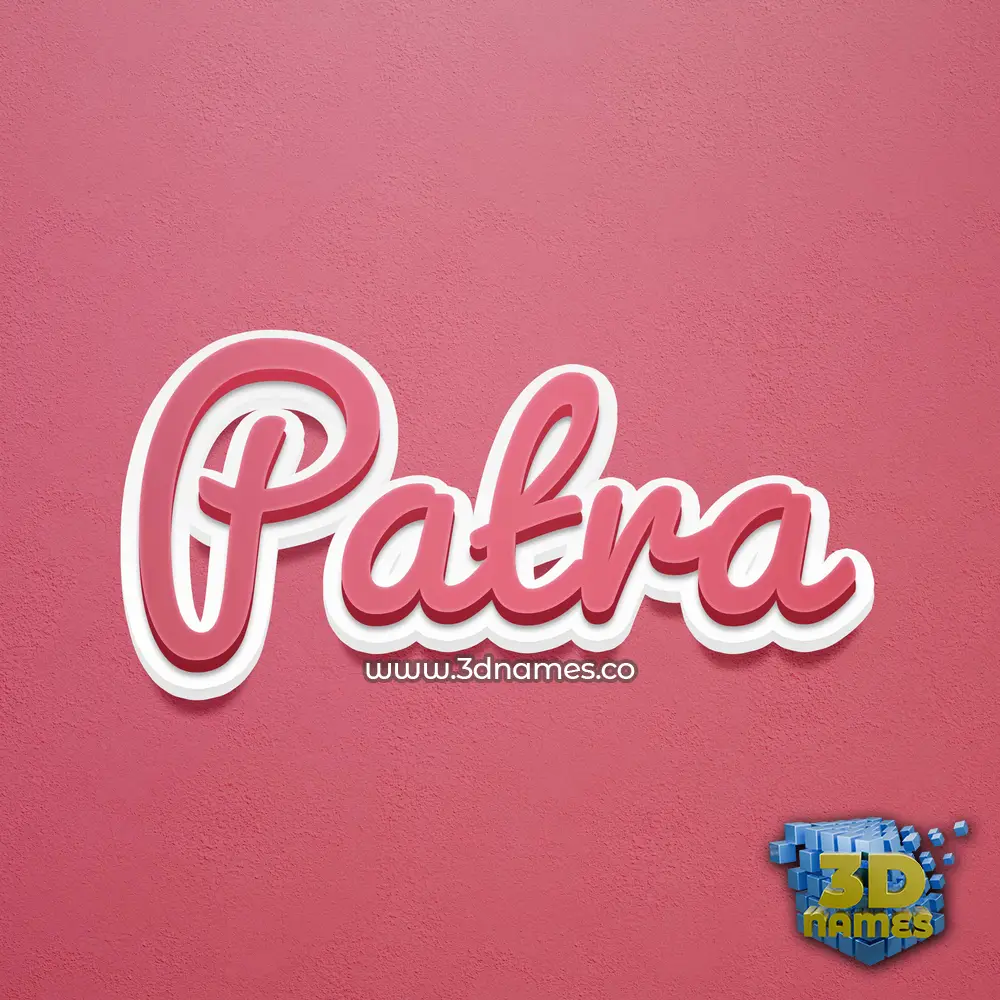 patra in Red Scribble style - 3D name wallpaper