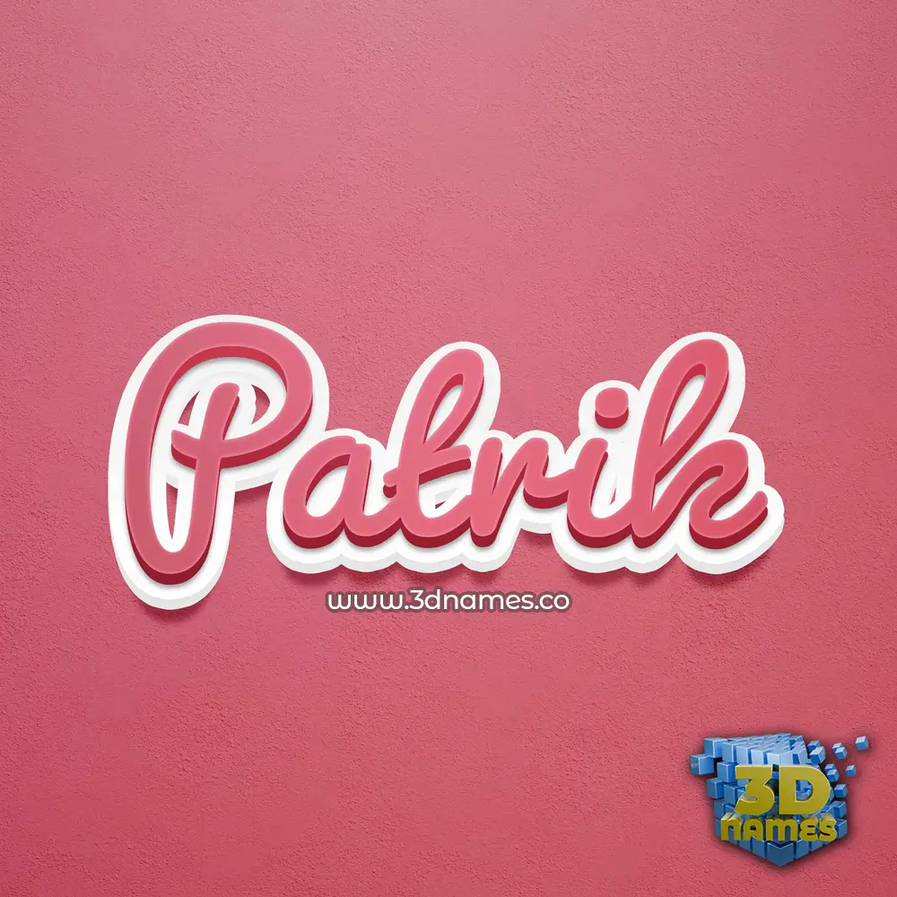 patrik in Red Scribble style - 3D name wallpaper