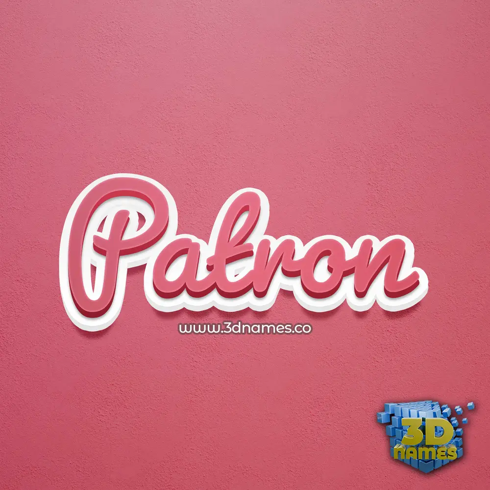patron in Red Scribble style - 3D name wallpaper