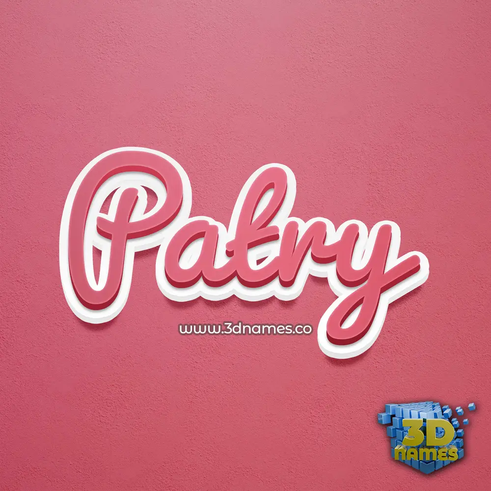 patry in Red Scribble style - 3D name wallpaper