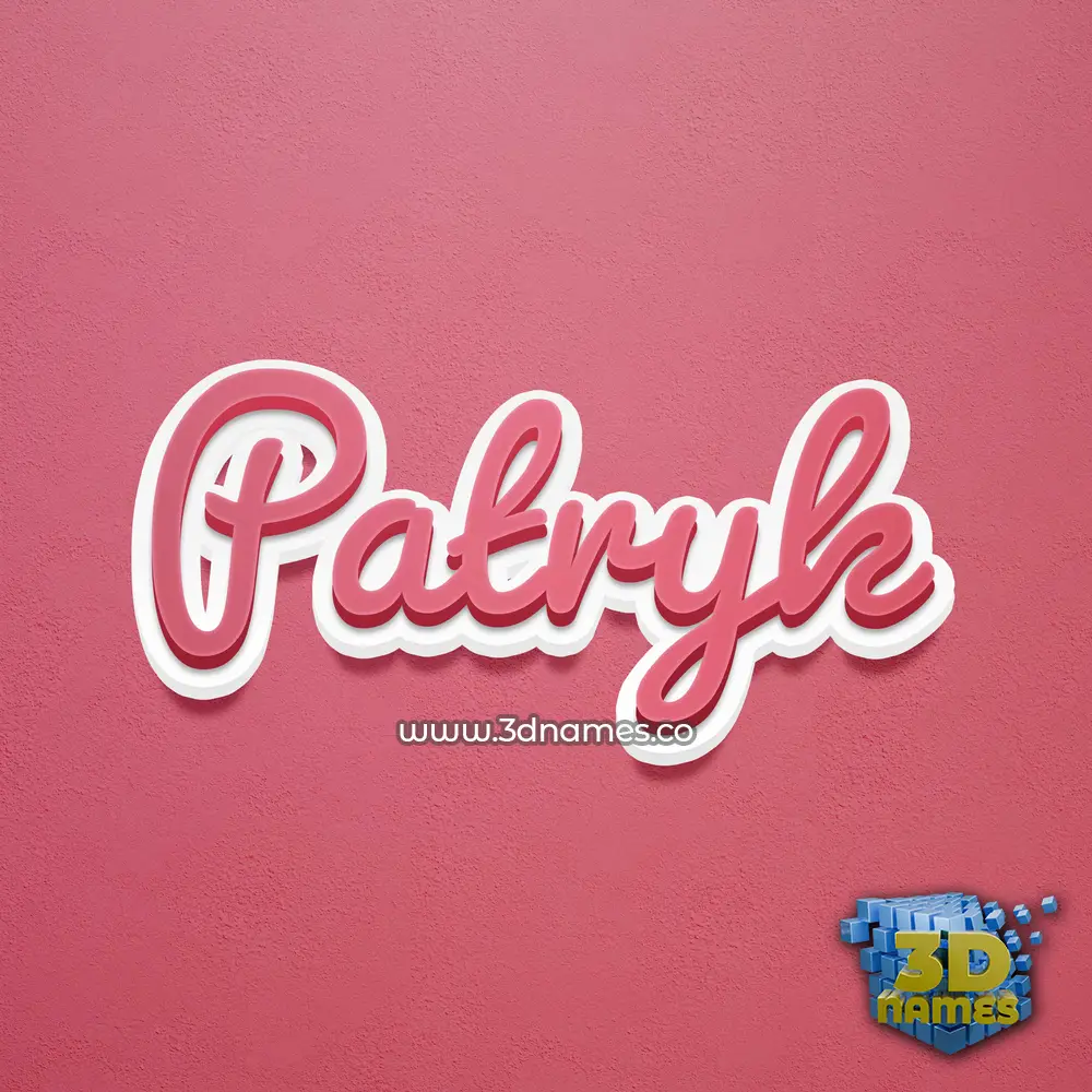 patryk in Red Scribble style - 3D name wallpaper