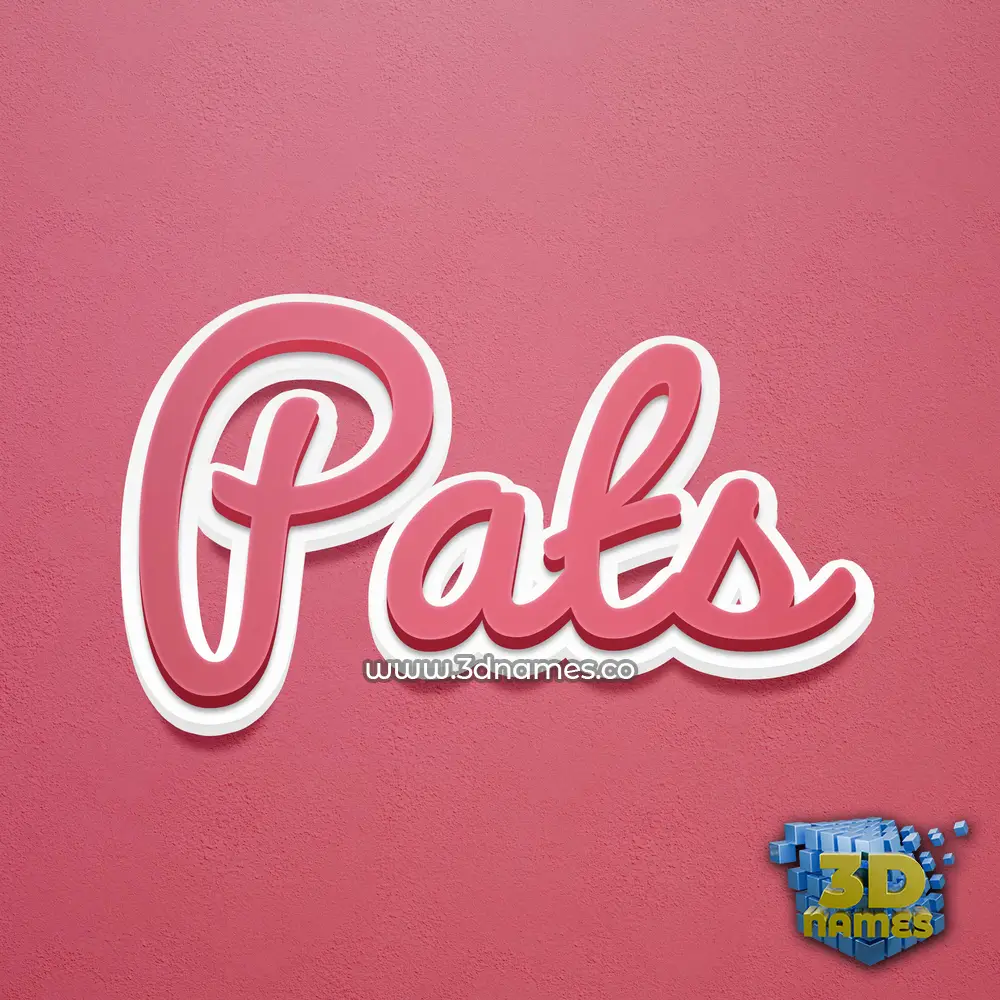 pats in Red Scribble style - 3D name wallpaper