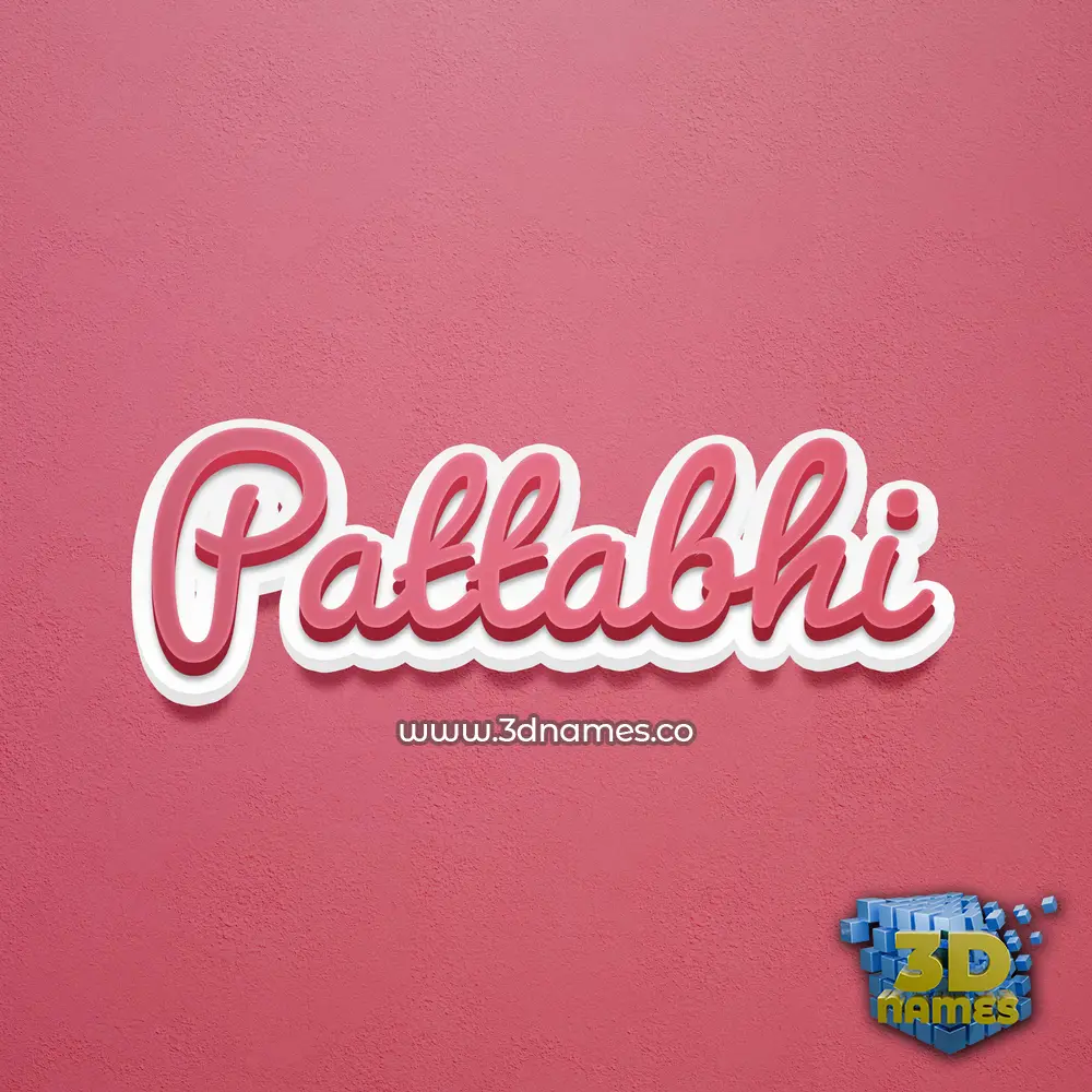 pattabhi in Red Scribble style - 3D name wallpaper