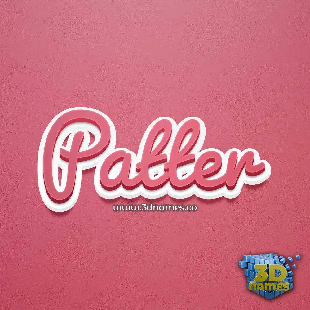 patter in Red Scribble style - 3D name wallpaper