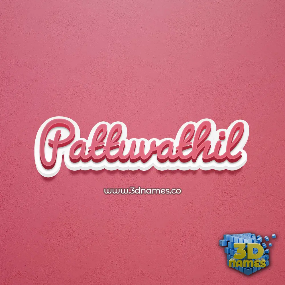 pattuvathil in Red Scribble style - 3D name wallpaper
