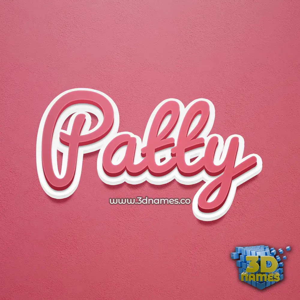 patty in Red Scribble style - 3D name wallpaper