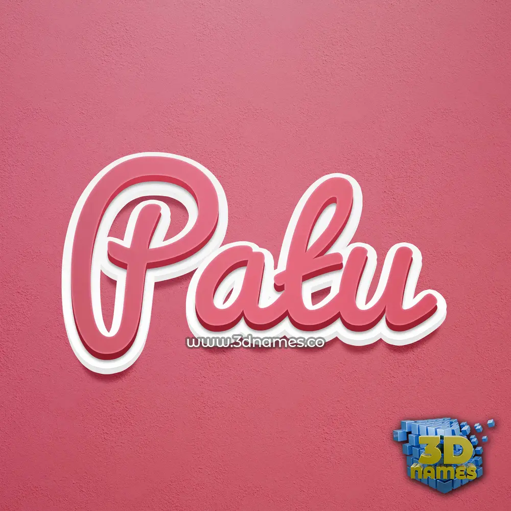 patu in Red Scribble style - 3D name wallpaper