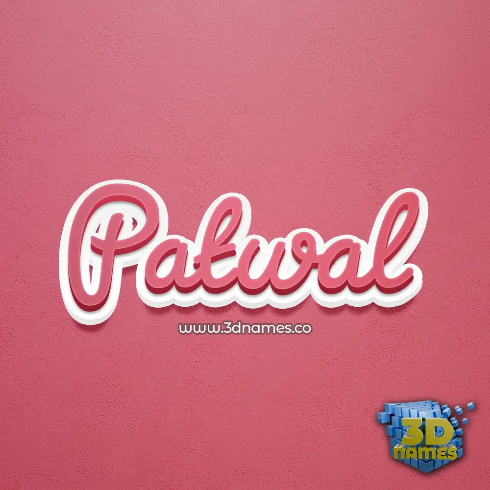 patwal in Red Scribble style - 3D name wallpaper