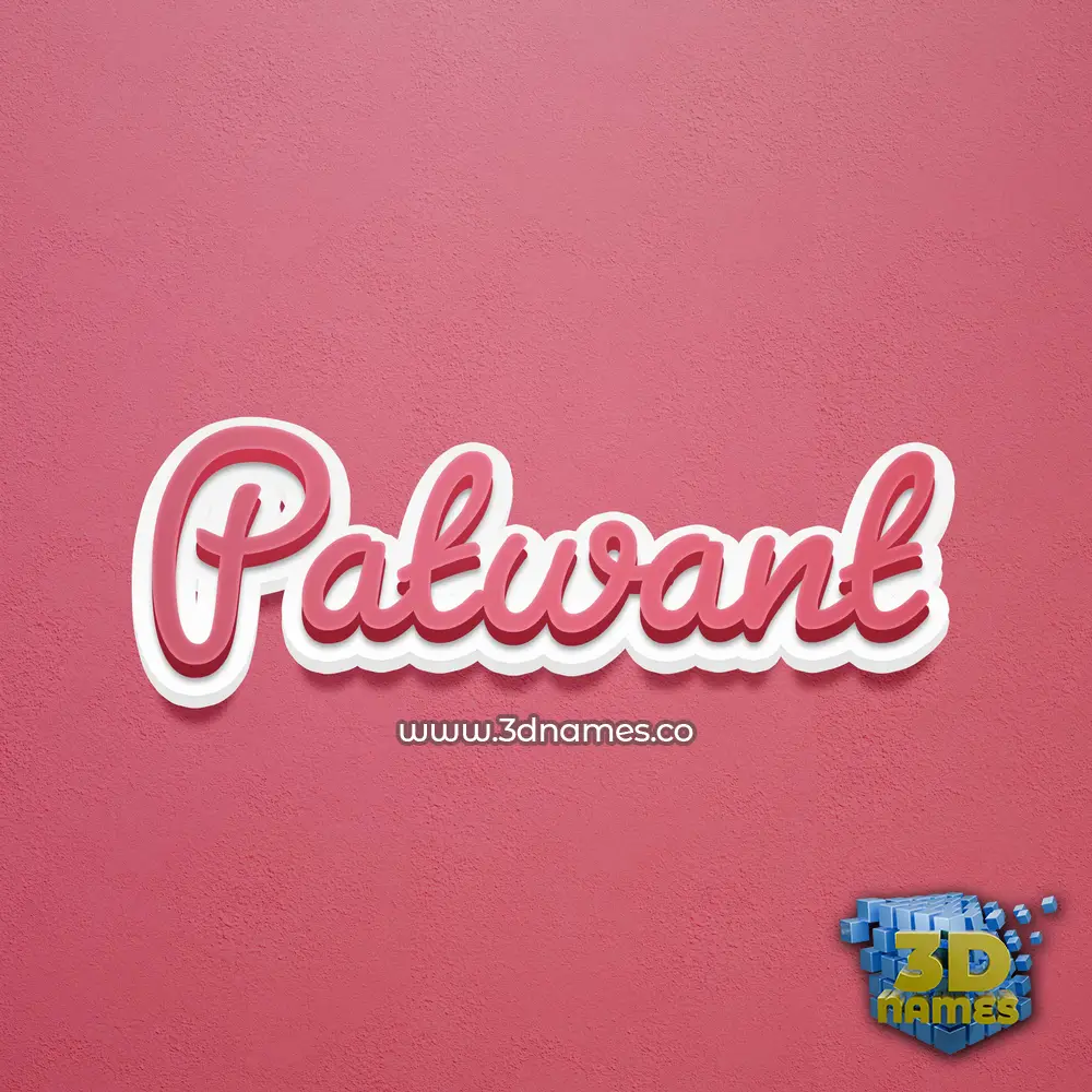patwant in Red Scribble style - 3D name wallpaper
