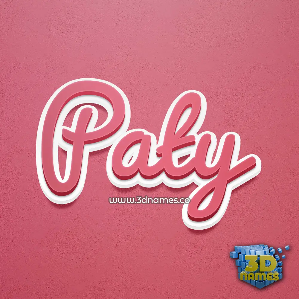 paty in Red Scribble style - 3D name wallpaper