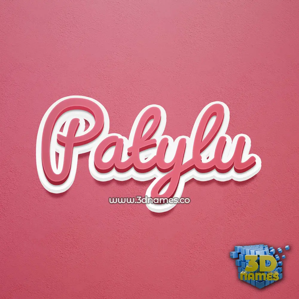 patylu in Red Scribble style - 3D name wallpaper