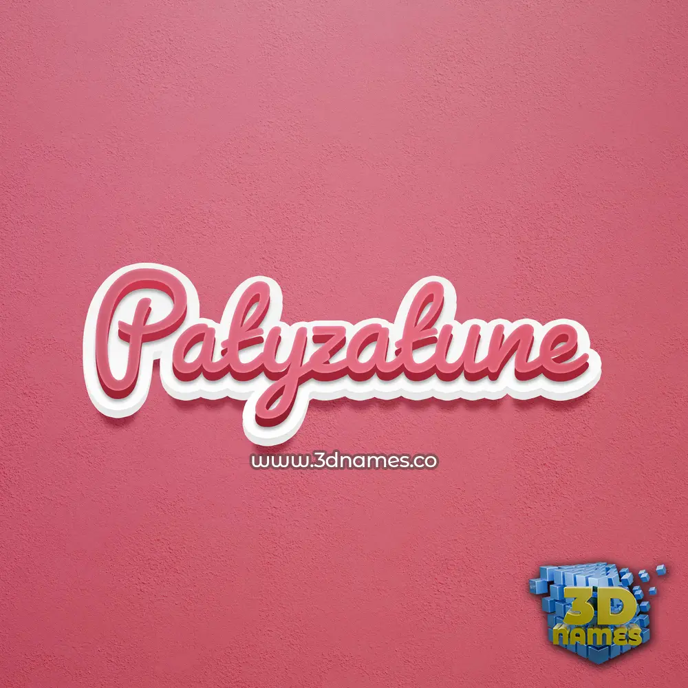 patyzatune in Red Scribble style - 3D name wallpaper
