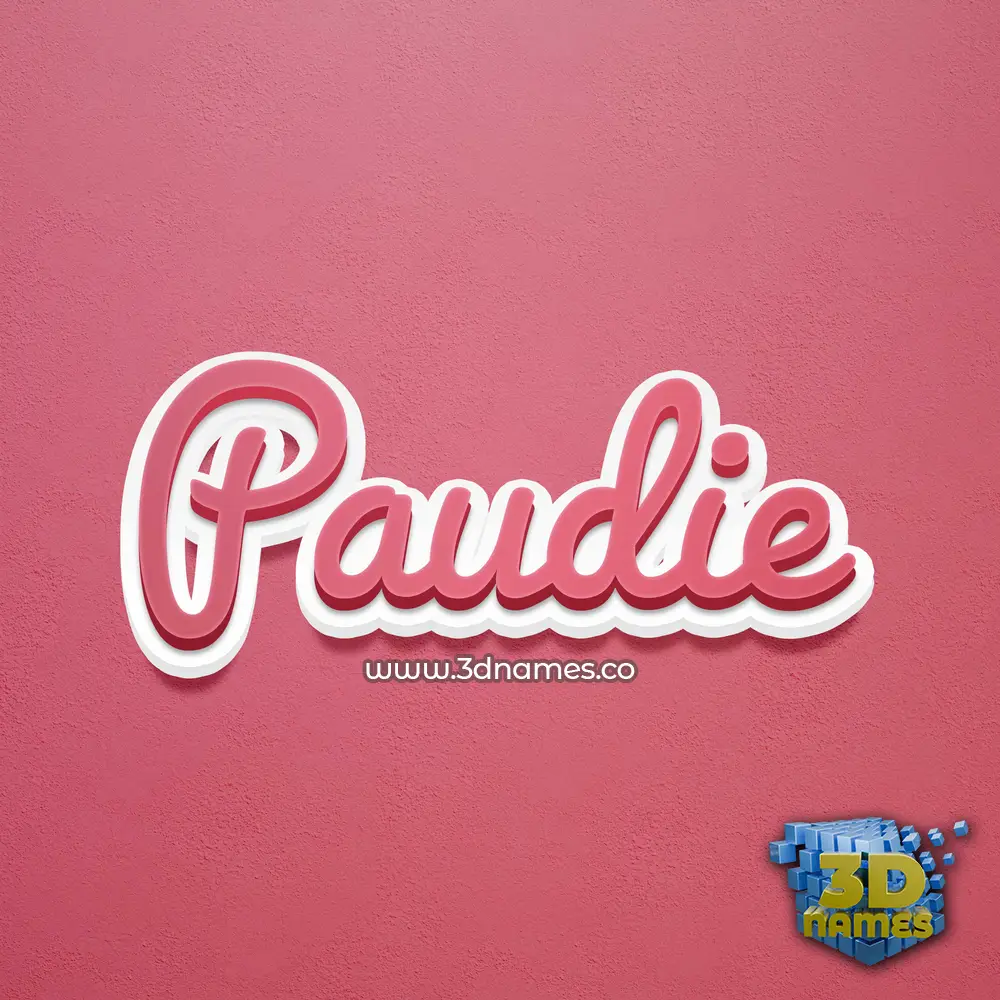 paudie in Red Scribble style - 3D name wallpaper