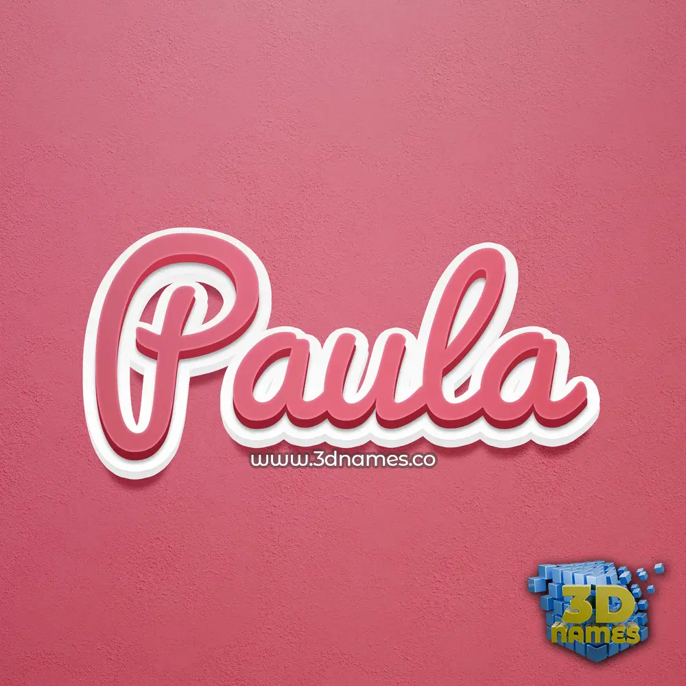 paula in Red Scribble style - 3D name wallpaper