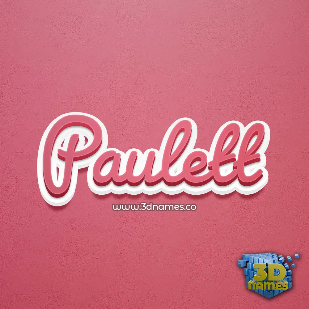 paulett in Red Scribble style - 3D name wallpaper