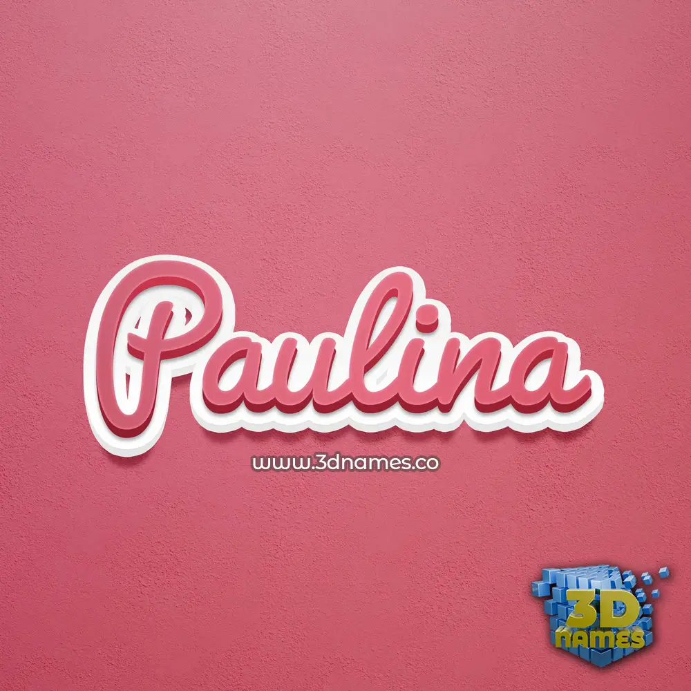 paulina in Red Scribble style - 3D name wallpaper