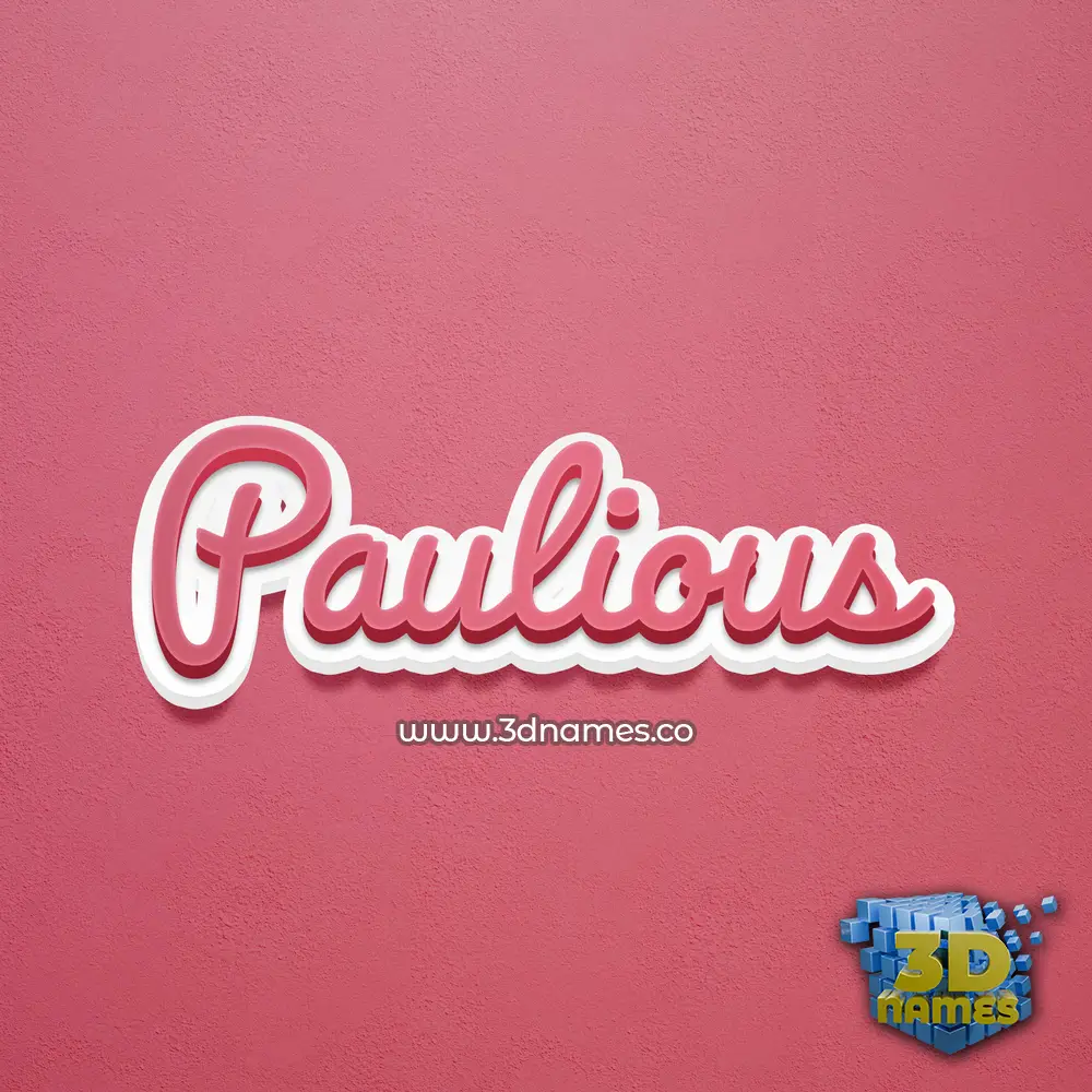 paulious in Red Scribble style - 3D name wallpaper
