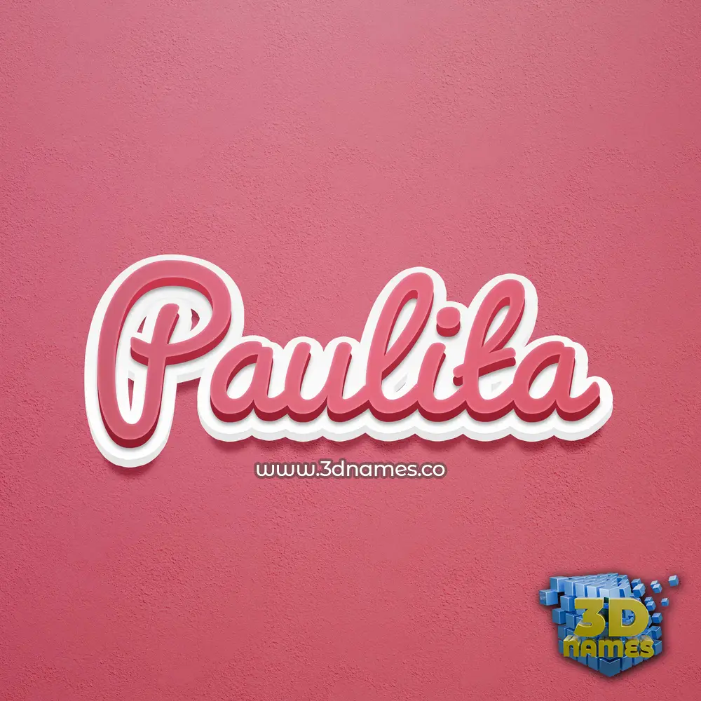 paulita in Red Scribble style - 3D name wallpaper