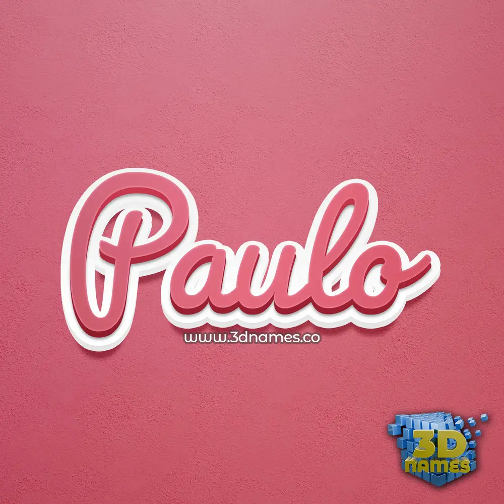 paulo in Red Scribble style - 3D name wallpaper