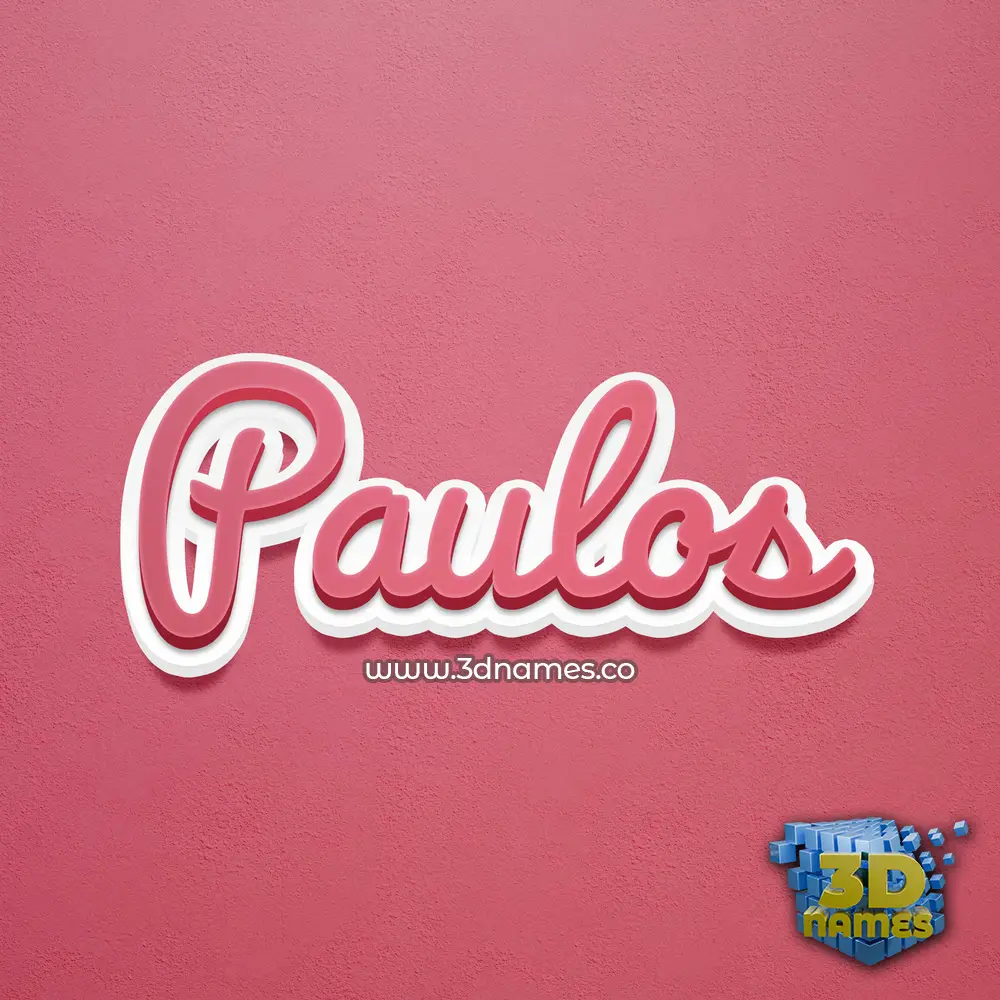 paulos in Red Scribble style - 3D name wallpaper