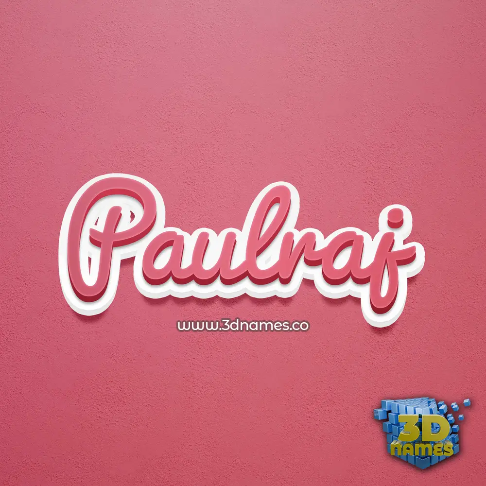 paulraj in Red Scribble style - 3D name wallpaper