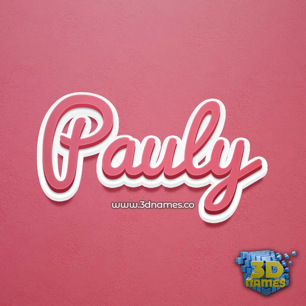 pauly in Red Scribble style - 3D name wallpaper