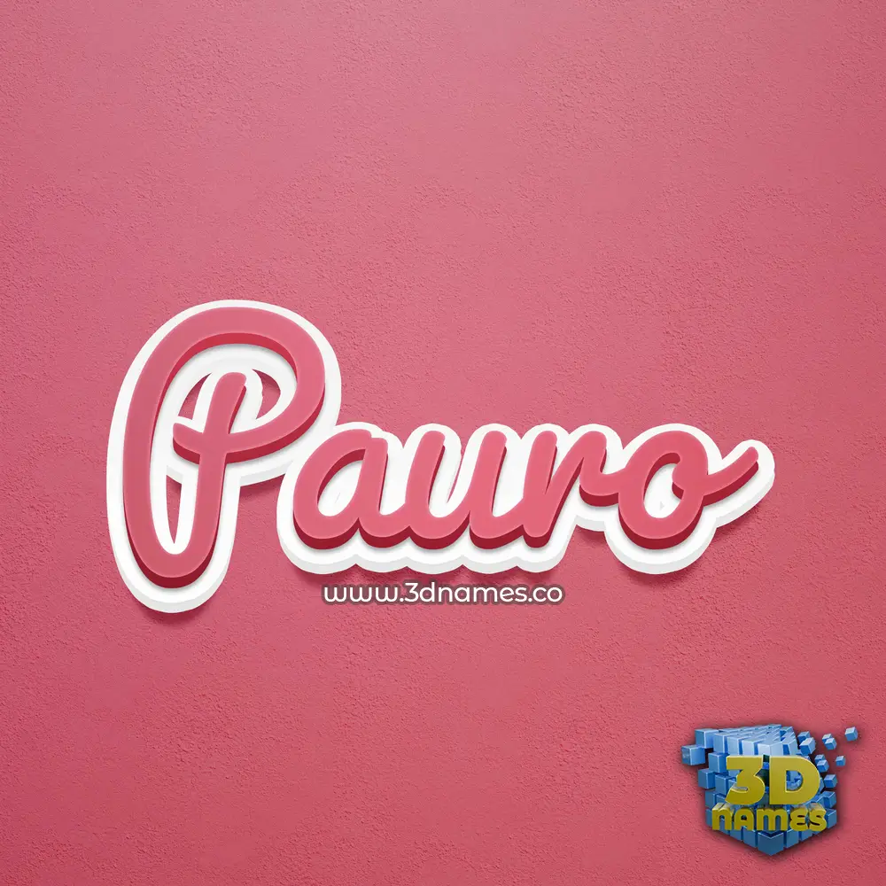 pauro in Red Scribble style - 3D name wallpaper