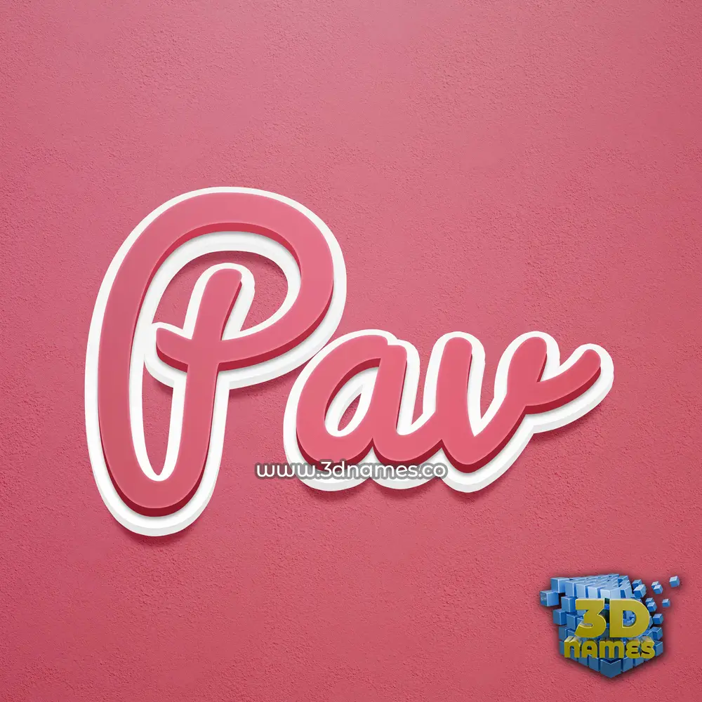 pav in Red Scribble style - 3D name wallpaper