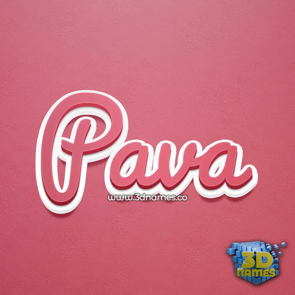 pava in Red Scribble style - 3D name wallpaper