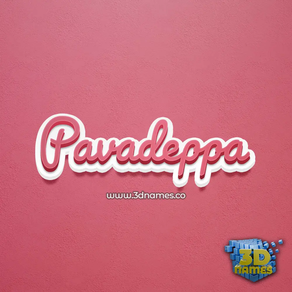pavadeppa in Red Scribble style - 3D name wallpaper