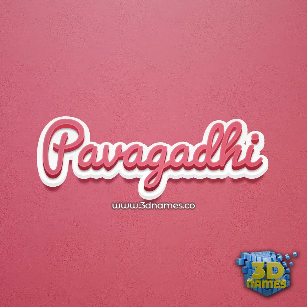 pavagadhi in Red Scribble style - 3D name wallpaper